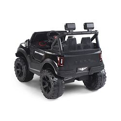 Babyhug Battery Operated Ride on Jeep with Music & LED Lights - Blue| Rechargeable Battery|Openable Doors| AUX|Remote Control|Easy to Assemble| Forward & Reverse| Magic Swing Movement