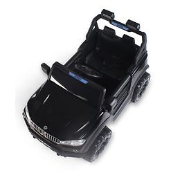 Babyhug Battery Operated Ride on Jeep with Music & LED Lights - Blue| Rechargeable Battery|Openable Doors| AUX|Remote Control|Easy to Assemble| Forward & Reverse| Magic Swing Movement
