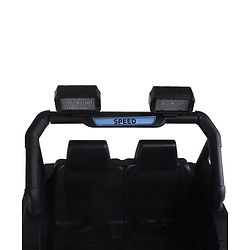 Babyhug Battery Operated Ride on Jeep with Music & LED Lights - Blue| Rechargeable Battery|Openable Doors| AUX|Remote Control|Easy to Assemble| Forward & Reverse| Magic Swing Movement