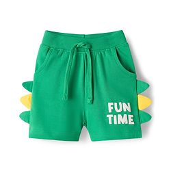 Babyhug 100% Cotton Knit Half Sleeves & Sleeveless Striped Crocodile Printed T-Shirt & Shorts Set - Multicolour & Green