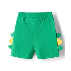 Babyhug 100% Cotton Knit Half Sleeves & Sleeveless Striped Crocodile Printed T-Shirt & Shorts Set - Multicolour & Green