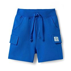 Babyhug Single Jersey Knit Half Sleeves T-Shirt & Shorts Set with Happy Print - Blue