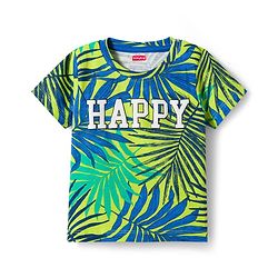 Babyhug Single Jersey Knit Half Sleeves T-Shirt & Shorts Set with Happy Print - Blue