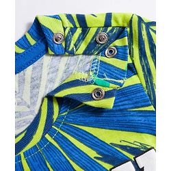 Babyhug Single Jersey Knit Half Sleeves T-Shirt & Shorts Set with Happy Print - Blue