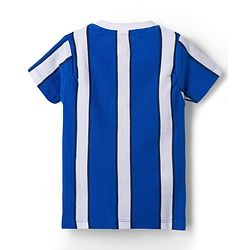 Babyhug 100% Cotton Knit Half Sleeves Striped T-Shirt & Shorts Set - Blue & White