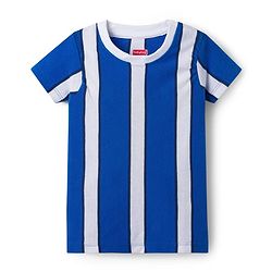 Babyhug 100% Cotton Knit Half Sleeves Striped T-Shirt & Shorts Set - Blue & White