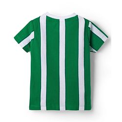 Babyhug 100% Cotton Knit Half Sleeves Striped T-Shirt & Shorts Set - Green