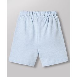 Babyhug Single Jersey Knit Half Sleeves Striped T-Shirt & Shorts Set - Light Blue