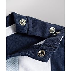 Babyhug Single Jersey Knit Half Sleeves Striped T-Shirt & Shorts Set - Light Blue