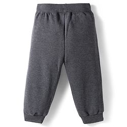 Babyhug Single Jersey Knit Half Sleeves Polo T-Shirt & Lounge Pant Set with Daddy's Champ Embroidery - Grey