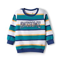 Babyhug Single Jersey Knit Full Sleeves Striped T-Shirt & Lounge Pant Set - Multicolor