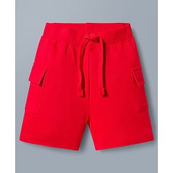 Babyhug Single Jersey Knit Half Sleeves Cut & Sew Polo T-Shirt & Shorts Set - Blue & Red