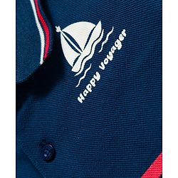 Babyhug Single Jersey Knit Half Sleeves Cut & Sew Polo T-Shirt & Shorts Set - Blue & Red