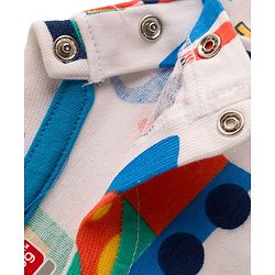 Babyhug 100% Cotton Knit Half Sleeves Vehicles Printed T-Shirt & Shorts Set - Multicolour