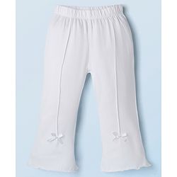 Babyhug Lycra Knit Full Length Solid Color Leggings - White