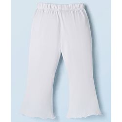 Babyhug Lycra Knit Full Length Solid Color Leggings - White