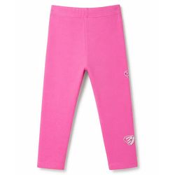 Babyhug Lycra Knit Full Length Bow Sequinned Leggings - Pink