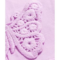 Babyhug Lycra Knit Full Length Leggings With Butterfly Applique - Pink
