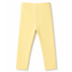 Babyhug Lycra Knit Full Length Leggings With Floral Patch - Yellow