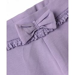 Babyhug Lycra Knit Full Length Leggings With Bunny Print - Lavender