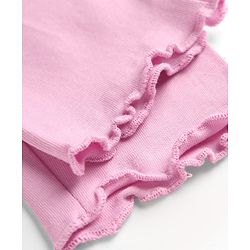 Babyhug Lycra Knit Full Length Leggings With Floral Crochet - Pink