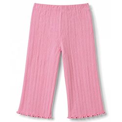 Babyhug Lycra Knit Full Length Slim Fit Rib Leggings - Pink