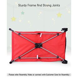 Babyhug My Space Playpen With Removable Mosquito Net - Red Navy (Assembly Video Available)