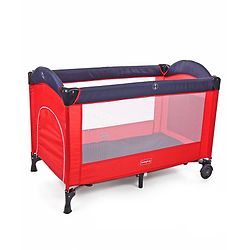 Babyhug My Space Playpen With Removable Mosquito Net - Red Navy (Assembly Video Available)