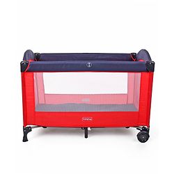 Babyhug My Space Playpen With Removable Mosquito Net - Red Navy (Assembly Video Available)