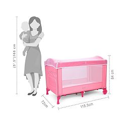 Babyhug My Space Playpen With Removable Mosquito Net - Pink (Assembly Video Available)