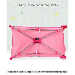 Babyhug My Space Playpen With Removable Mosquito Net - Pink (Assembly Video Available)