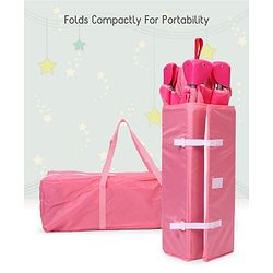 Babyhug My Space Playpen With Removable Mosquito Net - Pink (Assembly Video Available)