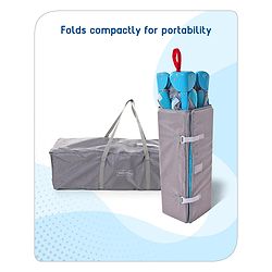 Babyhug Keep Me Close 2 in 1 Playpen Cum Baby Cot With Mosquito Net  - Blue Grey (Assembly Video Available)