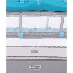 Babyhug Keep Me Close 2 in 1 Playpen Cum Baby Cot With Mosquito Net  - Blue Grey (Assembly Video Available)