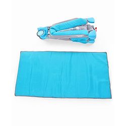 Babyhug Keep Me Close 2 in 1 Playpen Cum Baby Cot With Mosquito Net  - Blue Grey (Assembly Video Available)