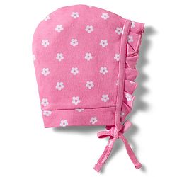 Babyhug 100% Cotton Knit Caps with Floral Print Pack of 2 Multicolor - Diameter 18 cm