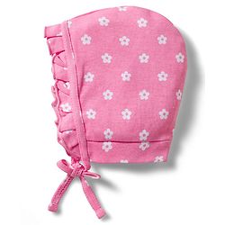 Babyhug 100% Cotton Knit Caps with Floral Print Pack of 2 Multicolor - Diameter 18 cm