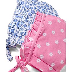 Babyhug 100% Cotton Knit Caps with Floral Print Pack of 2 Multicolor - Diameter 18 cm