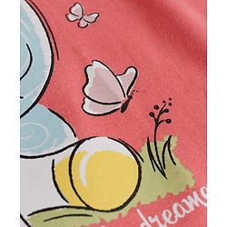 Babyhug Cotton Knit Half Sleeves T-Shirt & Capri Night Suit With Unicorn Print - Pink
