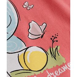 Babyhug Cotton Knit Half Sleeves T-Shirt & Capri Night Suit With Unicorn Print - Pink