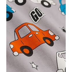 Babyhug Cotton Knit Half Sleeves Co-ords T-Shirt & Short Night Suit with Car Print - Grey