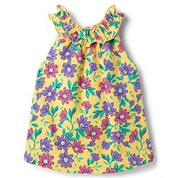 Babyhug 100% Cotton Knit Sleeveless Floral Printed Top - Multicolor