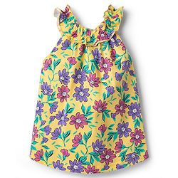 Babyhug 100% Cotton Knit Sleeveless Floral Printed Top - Multicolor