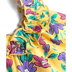 Babyhug 100% Cotton Knit Sleeveless Floral Printed Top - Multicolor