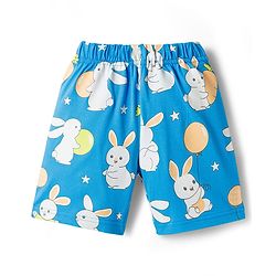 Babyhug Cotton Knit Half Sleeves T-Shirt & Short Night Suit with Bunny Print - Green