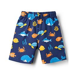 Babyhug Cotton Knit Half Sleeves Co-Ords T-Shirt & Shorts Night-Suit With Sea Life Print - Navy Blue