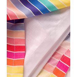 Babyhug Cotton Woven Sleeveless Halter Neck Striped Dress With Belt - Multicolor