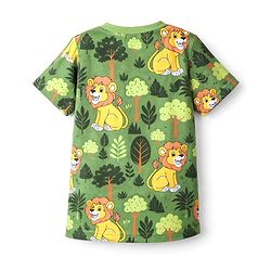 Babyhug Cotton Knit Half Sleeves Jungle Theme Printed Co-Ords T-Shirt & Shorts Night Suit - Green