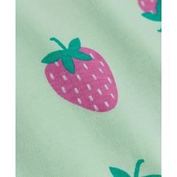 Babyhug 100% Cotton Knit Frill Sleeves Onesies with Headband & Strawberry Print - Sea Green