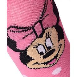 Cute Walk by Babyhug Disney Non Terry Cotton Knit Anti Bacterial Footed Tights With Minnie Mouse Design - Pink
